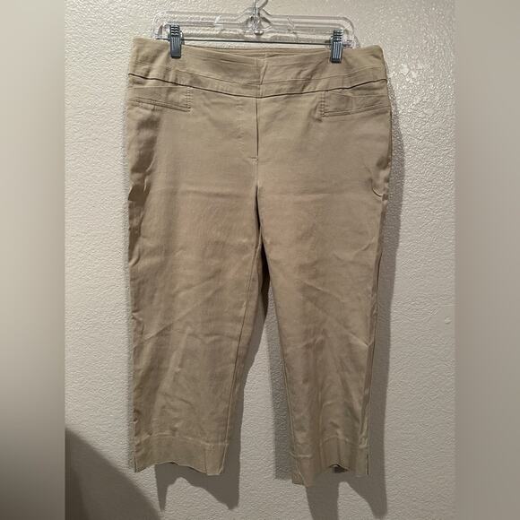 Zac & Rachel khaki pull on capri pants sz 14 - Picture 1 of 6